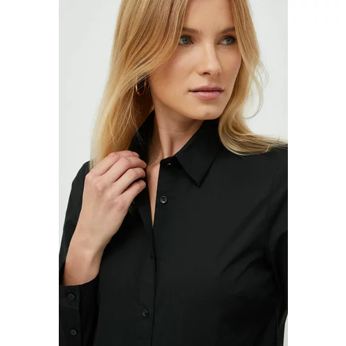 Sisley Košulja za žene, boja: crna, regular, s klasičnim ovratnikom