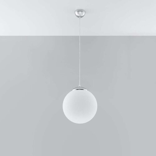  Sollux SL.0264 - Luster na sajli UGO 1xE27/15W/230V prečnik 30 cm bela/sjajni hrom Slike