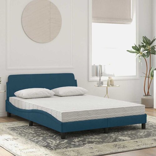  Krevet s madracem Dover plavi 140x190 cm baršunasti Cene