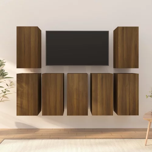 vidaXL TV ormarići 7 kom boja smeđeg hrasta 30 5 x 30 x 60 cm drveni