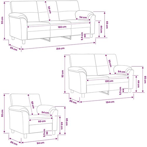  Set sofe 3 pcs Morska zelena Bar&amp;scaron;un Slike