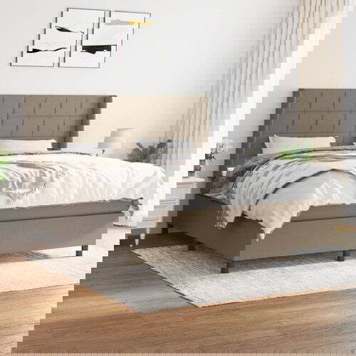 The Living Store Box spring postelja z vzmetnico taupe 180x200 cm blago - Box Spring Postelja, (21514653) Cene