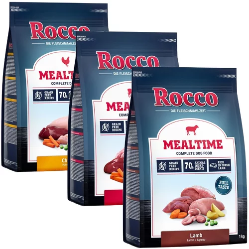 Rocco ​​​​​​​3 x 1 kg Mealtime - miješano probno pakiranje - Mix 1: govedina, piletina, janjetina