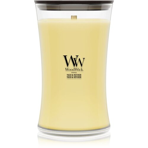 WoodWick Yuzu &amp;amp; Vetiver mirisna svijeća s drvenim fitiljem 610 g Slike