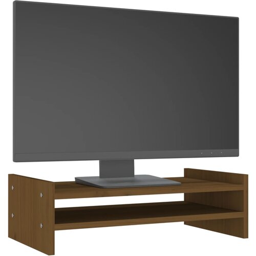  Stalak za monitor boja meda 50 x 27 x 15 cm od masivne borovine Slike
