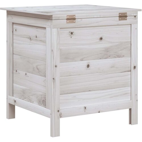  Vrtna kutija za pohranu bijela 50x49x56,5 cm masivna jelovina Slike