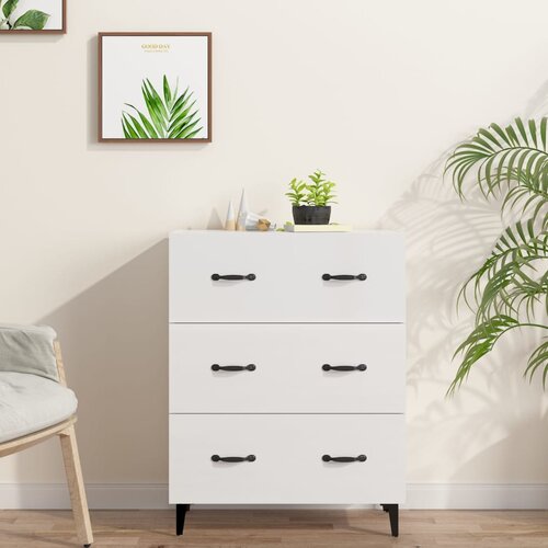 vidaXL Komoda visok sijaj bela 69,5x34x90 cm konstruiran les Cene