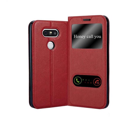 Cadorabo Ohi&scaron;je, združljivo z LG G5 v žafranovo rdeča - Za&scaron;čitni ovitek z magnetnim zapiranjem, stoječo funkcijo in 2 okencema za gledanje, (20561762) Cene
