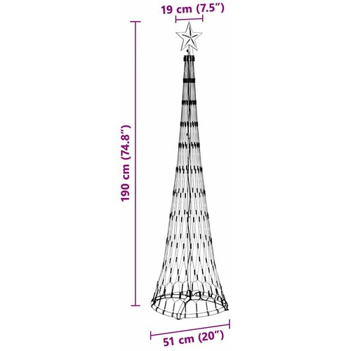  LED božićno drvce Hladna bijela 51 x 51 x 190 cm Metal Slike