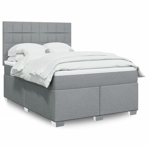 vidaXL Krevet box spring s madracem svjetlosiva 160x200 cm tkanina Cijene