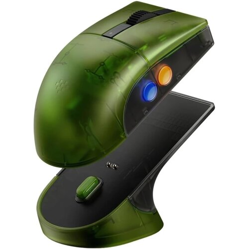 8BitDo bežični gaming mi&amp;scaron; retro R8 tri-mode/paw 3395/Transparent xbox green + dock Slike