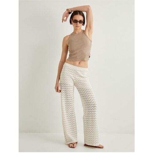 Koton Crochet Trousers Wide Leg Standard Waist Short Lined Slike