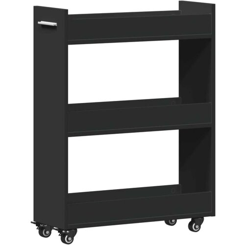 vidaXL Ormarić s kotačima crni 60 x 22 x 79 cm od konstruiranog drva Cijene
