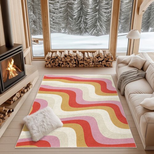 Mila Home Žuti /ružičasti periv tepih 160x230 cm Creamy Raspberry Swirl &amp;ndash; Slike