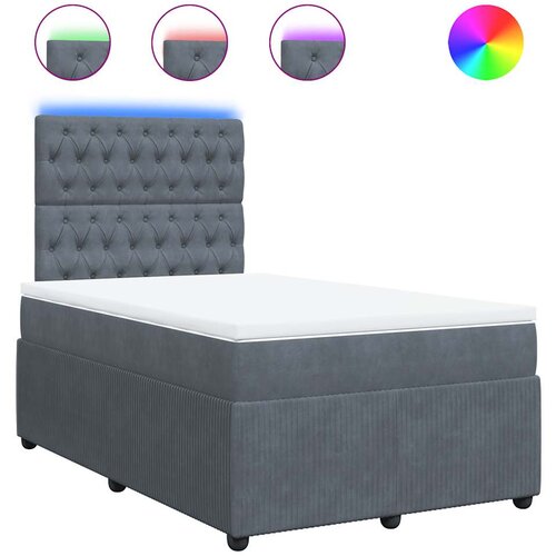Maison Chic Box spring postelja - Vzmetna postelja z vzmetnico temno siv 120x190 cm žamet SL10748, (21903161) Cene