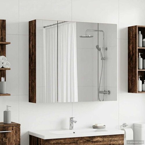  Kupaonski ormar s ogledalom Zidne Staro drvo 80 x 14.5 x 70 cm Cene