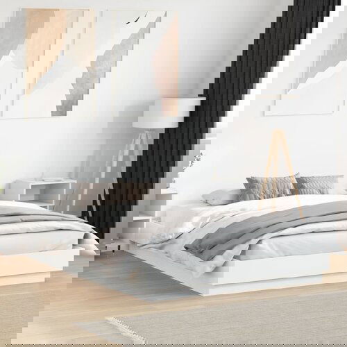 Furnova Posteljni okvir z LED diodami bel 150x200 cm, (21940182) Cene
