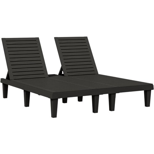 Maison Chic Dvojni Ležalnik - Sončna ležalnik črn 155x138x83 cm polipropilen, (22042901) Cene