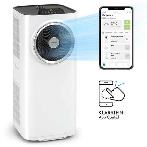 Klarstein Kraftwerk Smart 10K, prijenosna klima, 3 u 1, 10 000 BTU, kontrola aplikacije, bijeli Slike