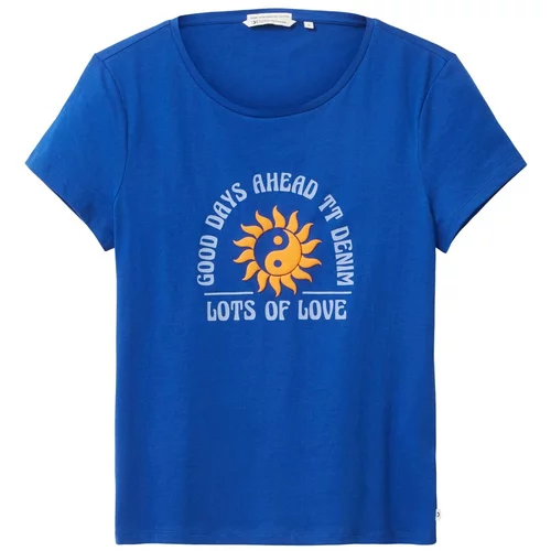 Tom Tailor Majica kraljevsko plava / svijetloplava / narančasta