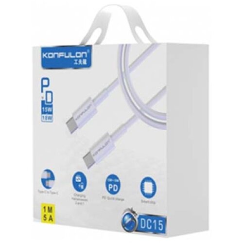 Konfulon usb kabal  DC15 type-c - type-c 60W 1m 5A bela Cene