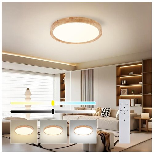  Brilagi - LED prigu&scaron;iva svetiljka WOODROUND LED/30W/230V 3000-6000K prečnik 40 cm + daljinski upravljač Cene