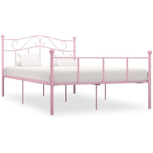 vidaXL Okvir za krevet ružičasti metalni 140 x 200 cm Cijene