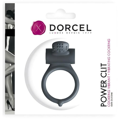 Dorcel Power Clit - vibracijski obroček za penis (črn) Cene