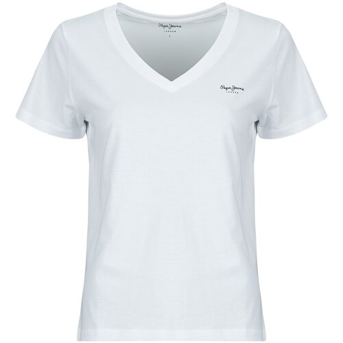 PepeJeans Majice s kratkimi rokavi MAE V NECK Bela Cene