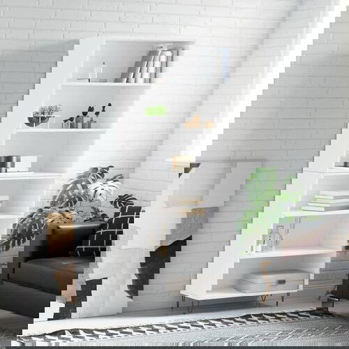 VidaXL Visoka komoda bela 69,5x32,5x180 cm inženirski les Slike