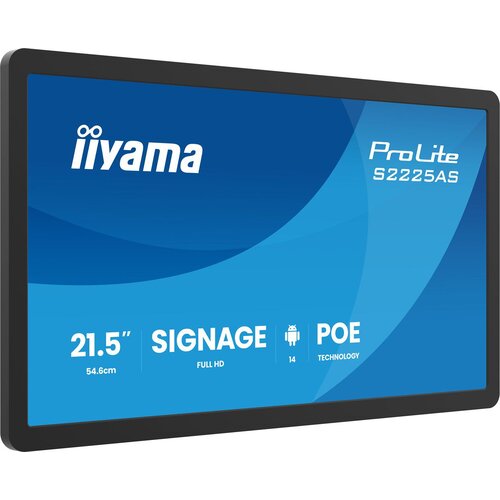 Iiyama ProLite S2225AS-B1P Digital signage flat panel 54.6 cm (21.5) LCD Wi-Fi 500 cd /m&sup2; Full HD Black Built-in processor Android 24 /7 Cijene
