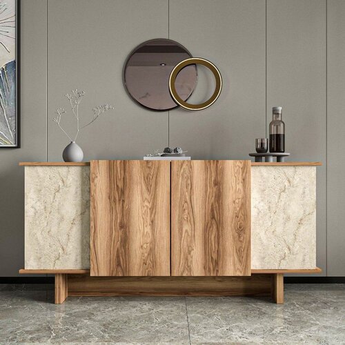 Hanah home komoda diana - travertine, walnut travertinewalnut console Cene