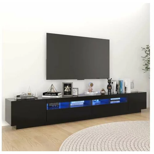  TV omarica z LED lučkami črna 260x35x40 cm
