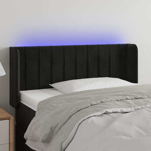 The Living Store led posteljno vzglavje črno 103x16x78/88 cm žamet - led vzglavje, (21495417) Cene