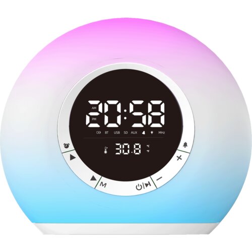 Mean IT Zvučnik bežični, Radio Alarm Sat, Bluetooth - B15, Plavo-ljubičasti Cijene