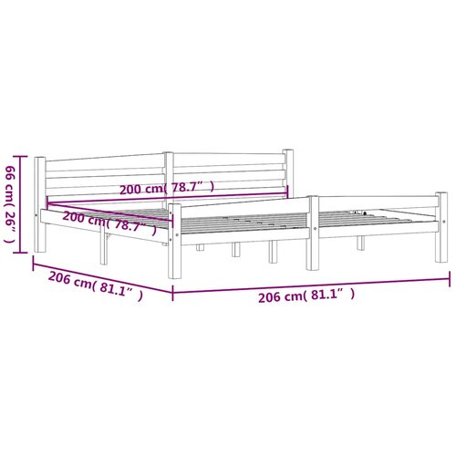  Okvir za krevet od masivne borovine bijeli 200 x 200 cm Slike