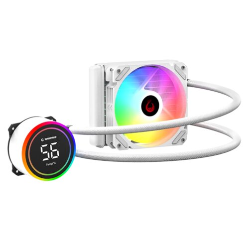 Rampage CPU hladnjak AIO Liquid gaming HELIOS C13 White 12cm Fan Temperature Display Intel LGA1700/AMD AM5 ARGB 120mm Liquid Cooling CPU Fan, 40916 Cijene