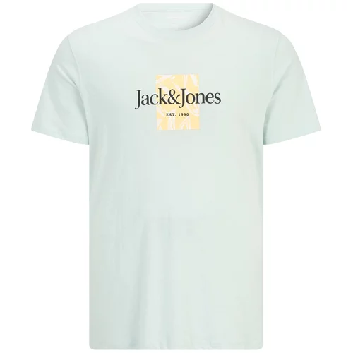 Jack & Jones Plus Majica 'LAFAYETTE' svijetložuta / menta / crna