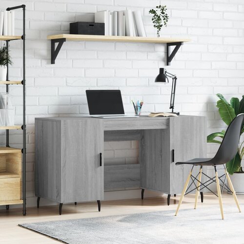 vidaXL Pisalna miza siva sonoma 140x50x75 cm inženirski les Cene