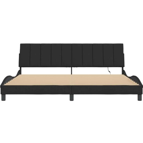  Okvir kreveta s LED svjetlima crni 200 x 200 cm bar&amp;scaron;unasti Slike