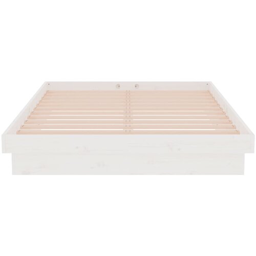  Okvir za krevet od masivnog drva bijeli 120 x 200 cm Slike