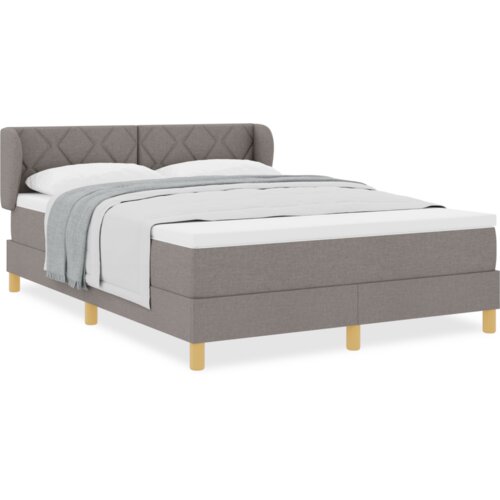 Box Spring Krevet s Madracem u Taupe Boji 140x190 cm Tkanina Slike
