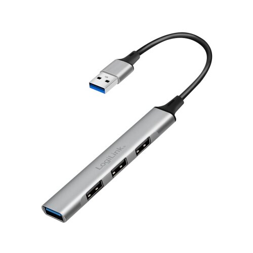 Logilink HUB 3.0, 4 x USB-A, ultra slim, aluminimum, siva ( 6583 ) Cene