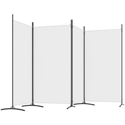  Sobna pregrada s 4 panela bijela 346 x 180 cm od tkanine Slike