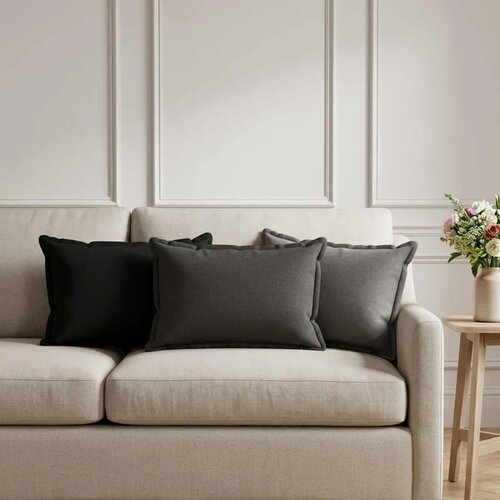  Jastuk s jastukom HOUTEN 6 kom. Svjetlosiva Umjetni lan - Svjetlosiva 40 x 60 cm 6 Cijene