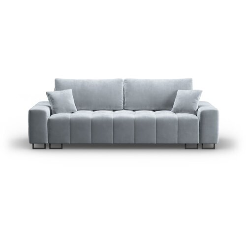 Cosmopolitan Design Svetlo modra žametna raztegljiva sedežna garnitura s prostorom za shranjevanje 250 cm Wicklow &amp;ndash; Slike