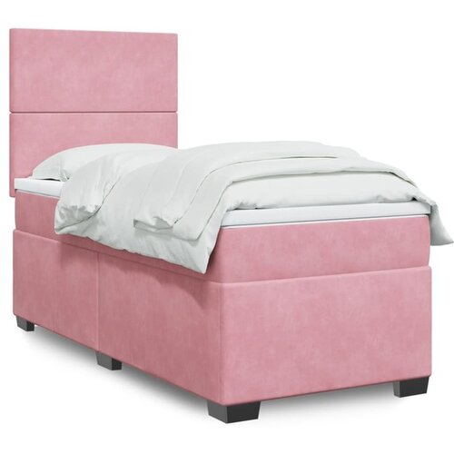 vidaXL Box spring krevet s madracem ružičasti 90x190 cm baršunasti Cijene