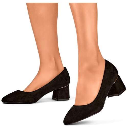 Primohurt Black suede low-heeled pumps, comfortable women&amp;#039;s shoes Slike