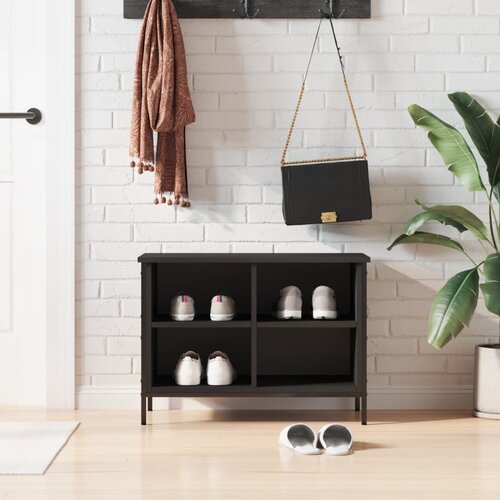 The Living Store Omarica za čevlje črna 69x35x50 cm inženirski les - Omarica Za Čevlje, (21433874) Slike
