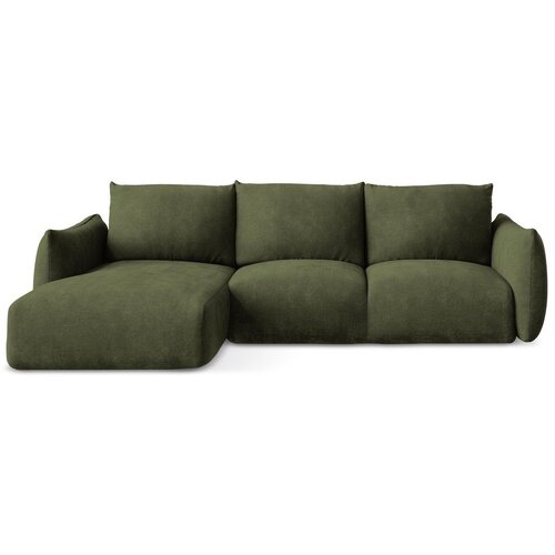 Makamii Zelena sklopiva kutna garnitura od &amp;scaron;enila (s lijevim kutom/s ležaljkom) Leila &amp;ndash; Slike